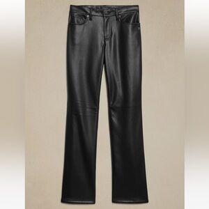 Banana Republic Women Mid-Rise Bootcut Vegan Leather Pants Black 27 Regular